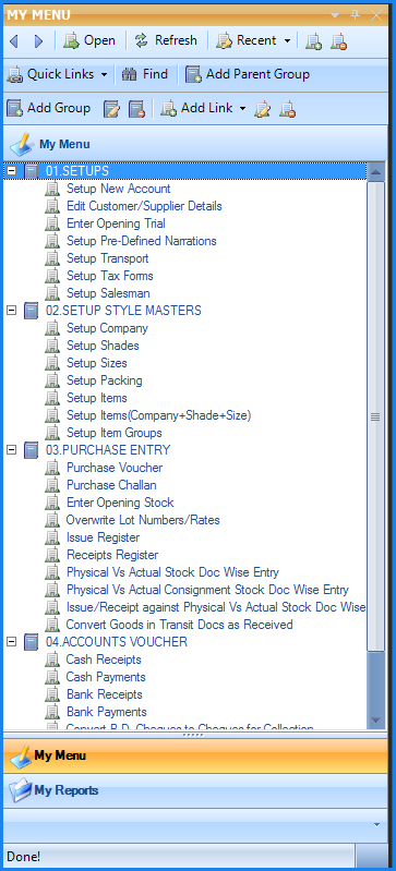 my menu
